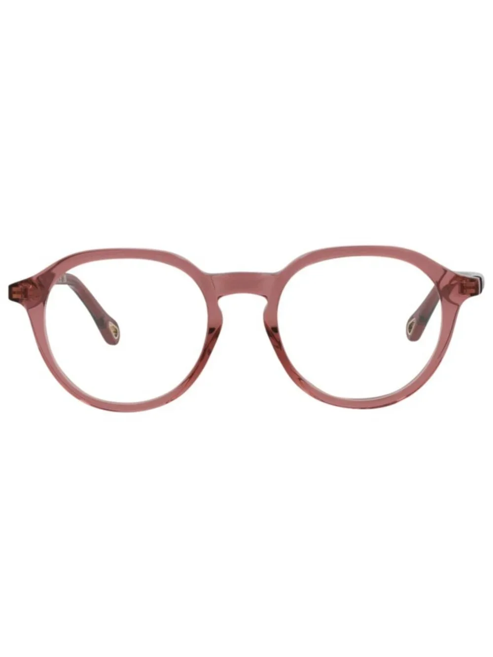 New Chloé Women's Eyeglasses Round Oval Bio Acetate Frame Pink Pink Transparent
